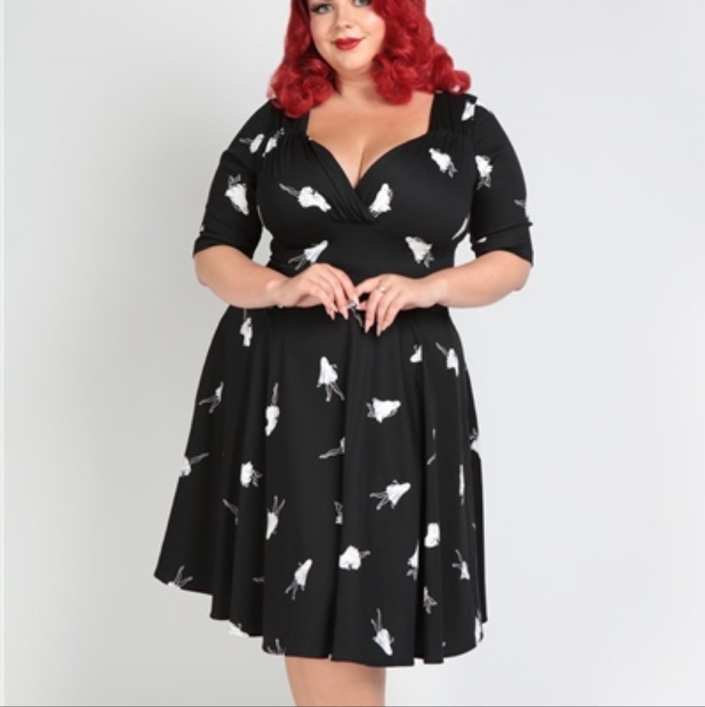 Trixie Pinup Ghouls Swing Dress Black XL
